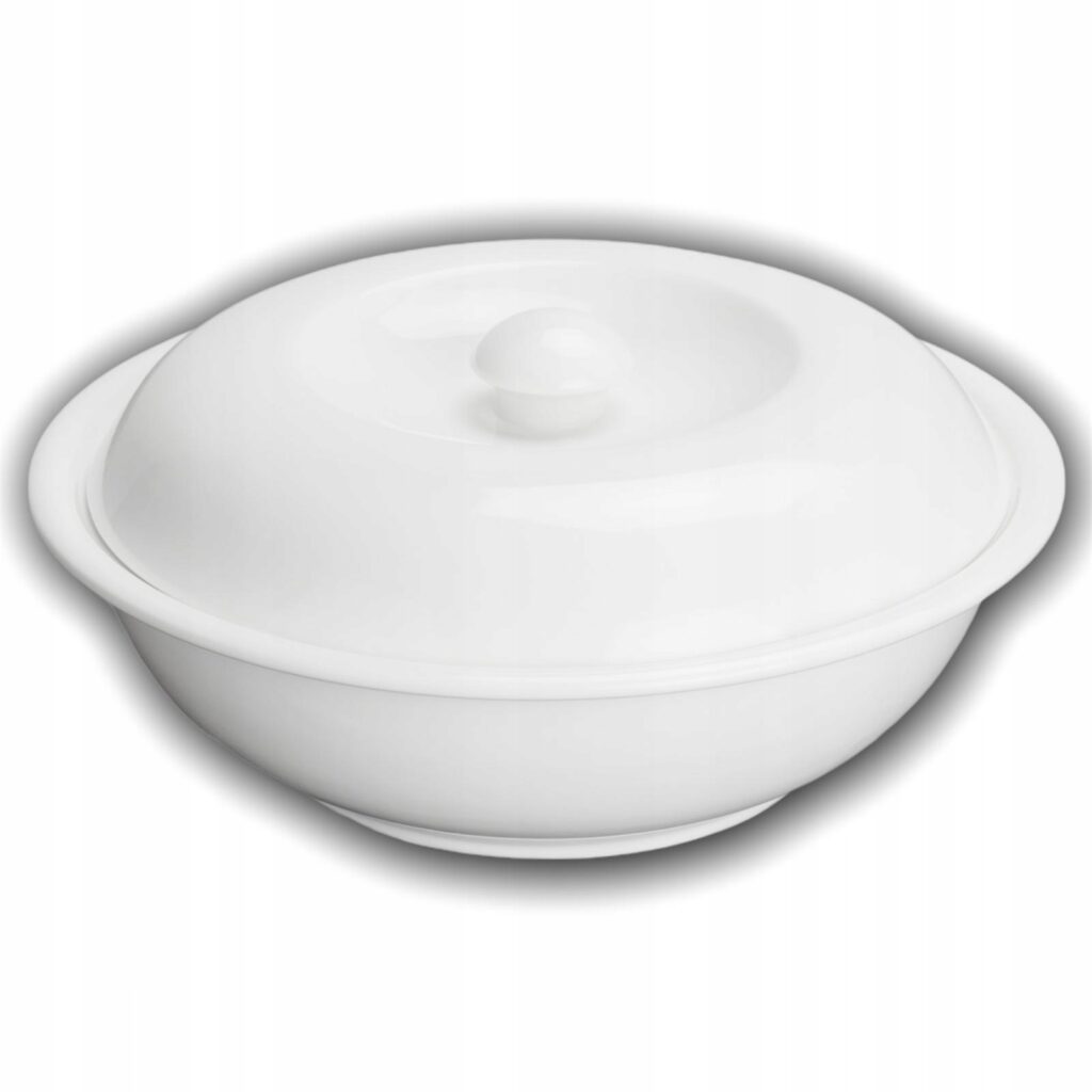 Misa z pokrywą 26 cm biała porcelanowa WL-992442/A