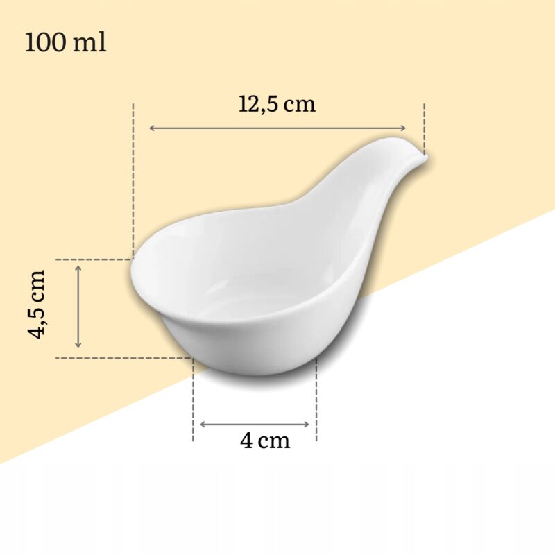 Misa do dipów 12,5 cm 100 ml biała porcelanowa WL-992490/A