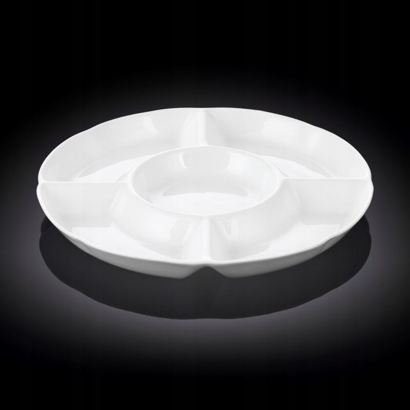 Półmisek dzielony 25,5 cm biały porcelanowy WL-992019/A