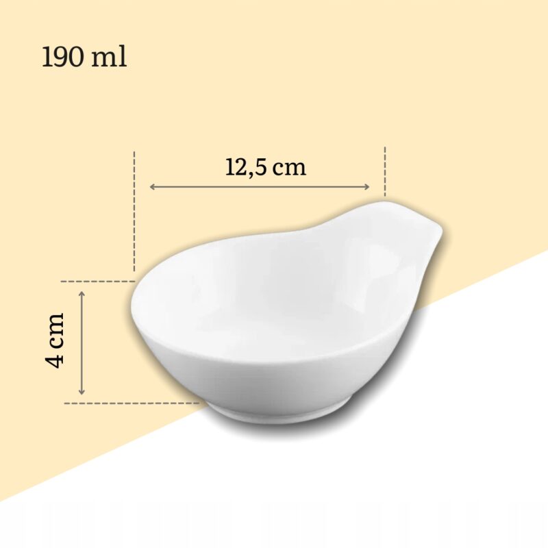 Misa do dipów 12,5 cm 190 ml biała porcelanowa WL-992364/A