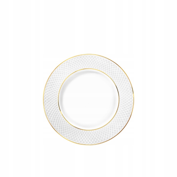 Dessert plate white porcelain with gold rim 20 cm WL-880102102/A