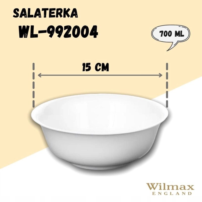 Salaterka 15 cm 700 ml biała porcelanowa WL-992004/A
