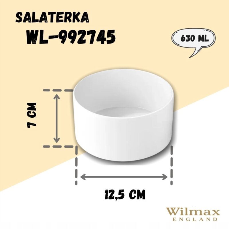 Salaterka 13 cm biała porcelanowa WL-992745/A