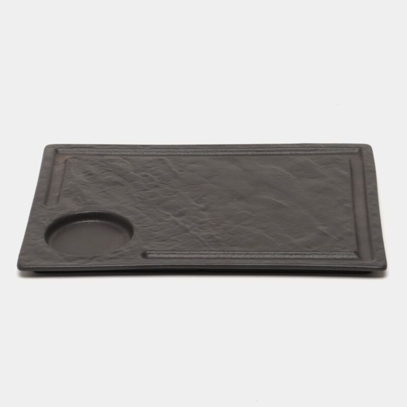 Półmisek do steków czarny matowy porcelanowy 32.5x23 cm WL-661148/A