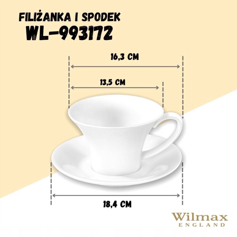 Filizanka 430 ml i spodek do herbaty WL-993172/AB