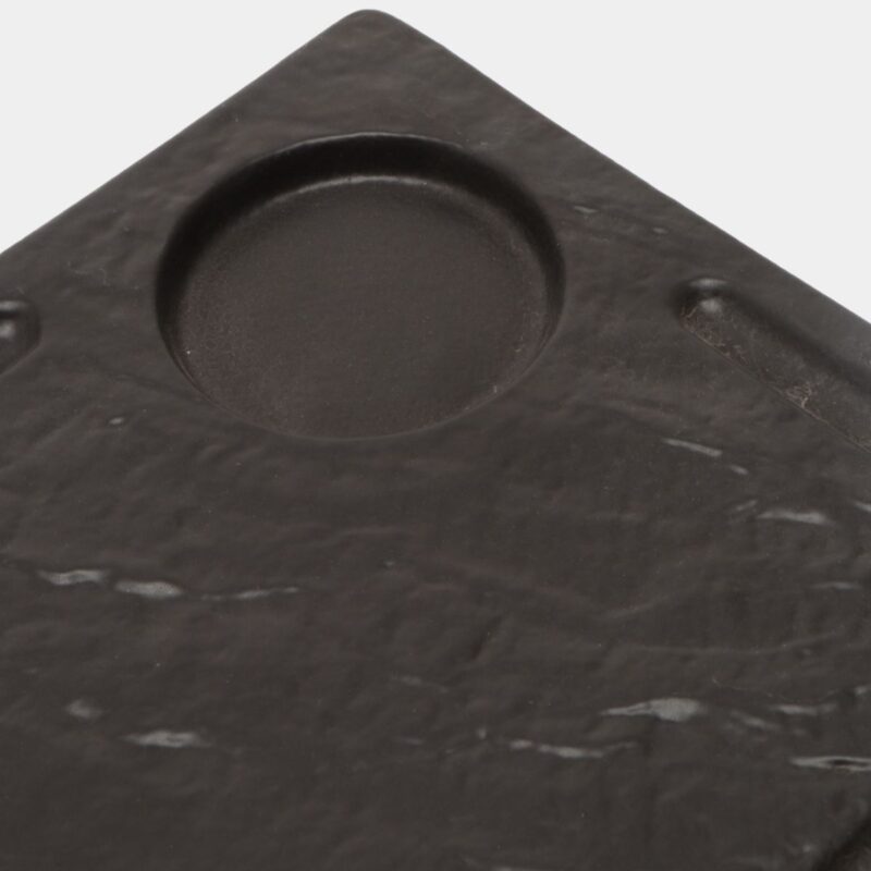 Półmisek do steków czarny matowy porcelanowy 32.5x23 cm WL-661148/A