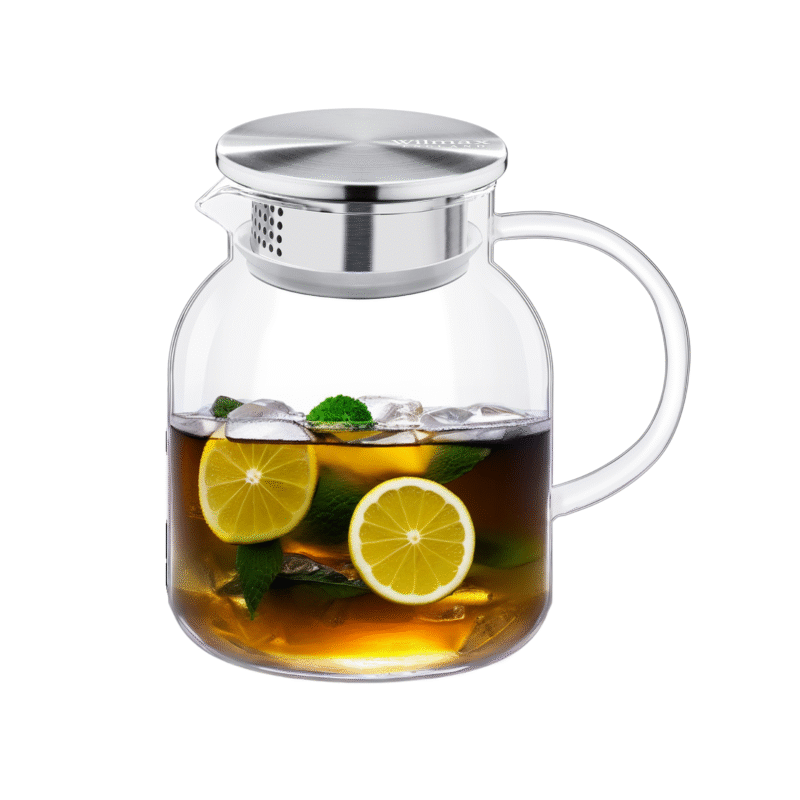Dzbanek szklany z pokrywką metalową 1000 ml WL-888213/A