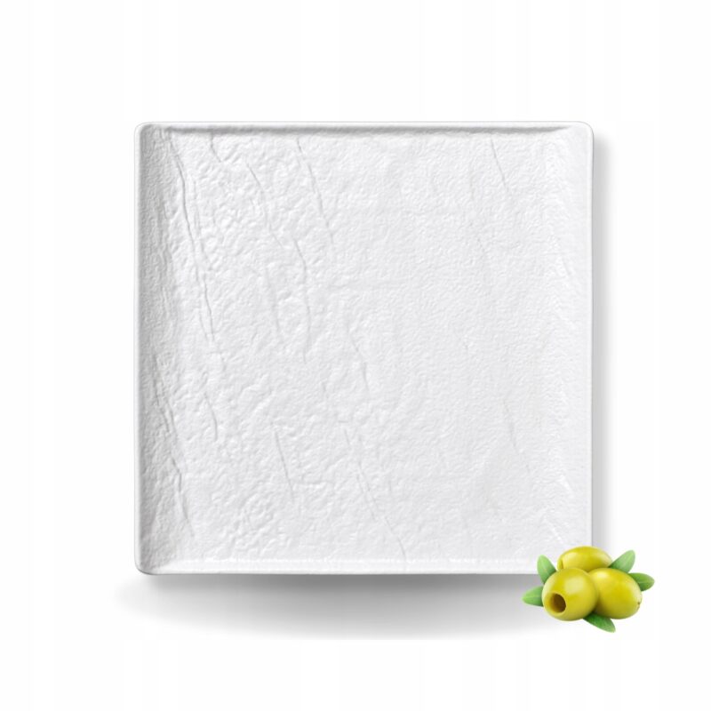 Talerz kwadratowy biały matowy porcelanowy 21.5x21.5 cm WL-661506/A