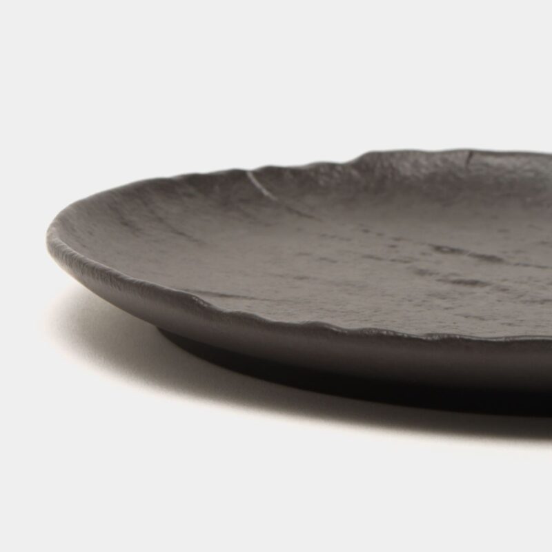 Talerz deserowy czarny matowy porcelanowy 20.5 cm WL-661124/A