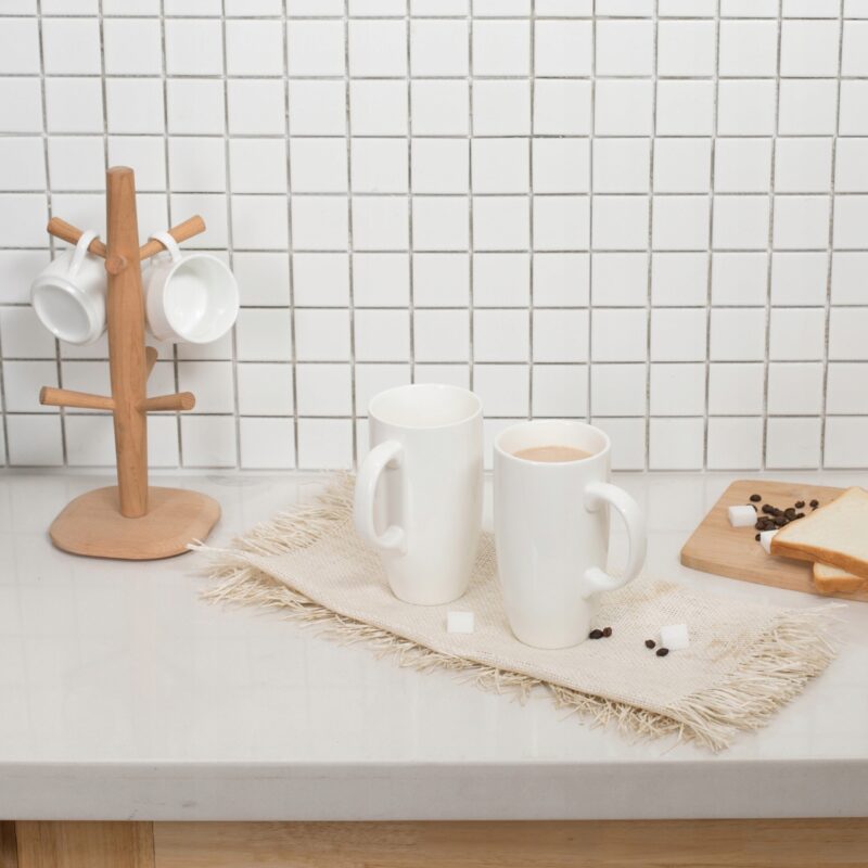 Kubek do kawy i herbaty 630 ml biały porcelanowy WL-993093/A