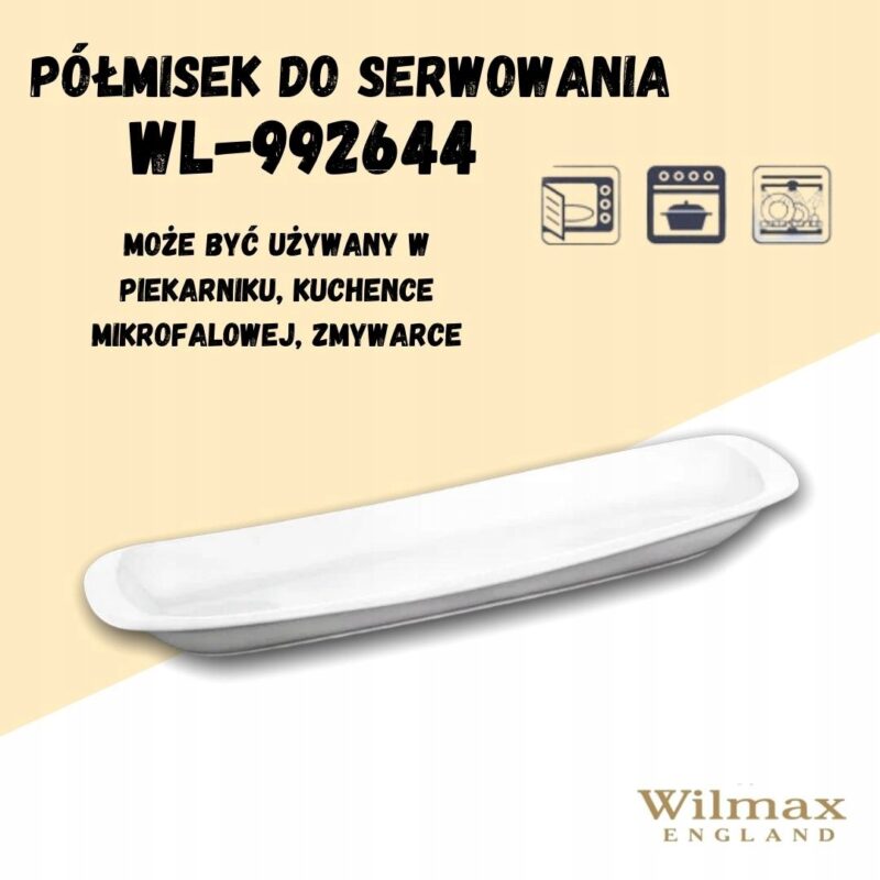 Półmisek łódka 33 cm biały porcelanowy WL-992644/A