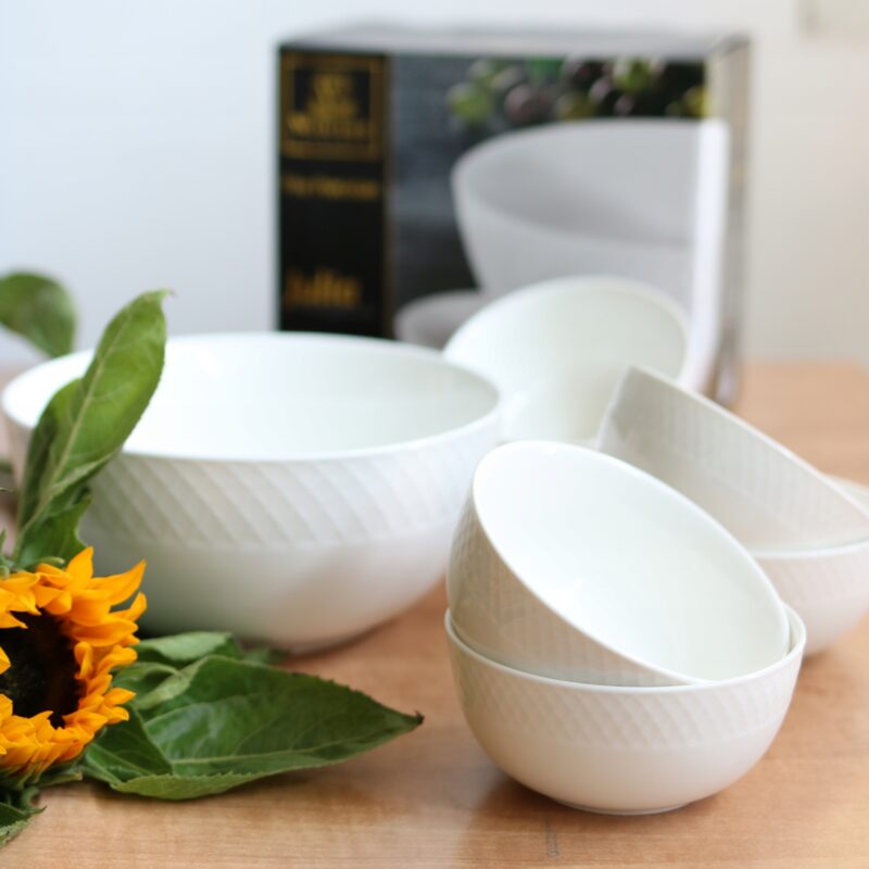 Salaterka biała porcelanowa zestaw 7 sztuk WL-880104/7C
