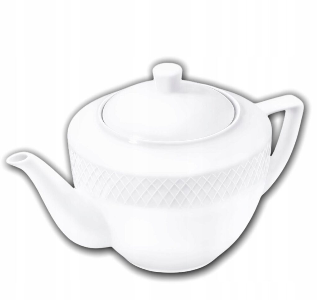 Czajniczek do herbaty biały porcelanowy 900 ml zestaw 1 sztuka WL-880110/1C