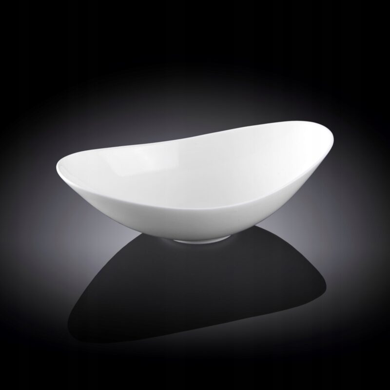 Półmisek głęboki owalny 30.5x16.5x8 cm biały porcelanowy WL-992762/A