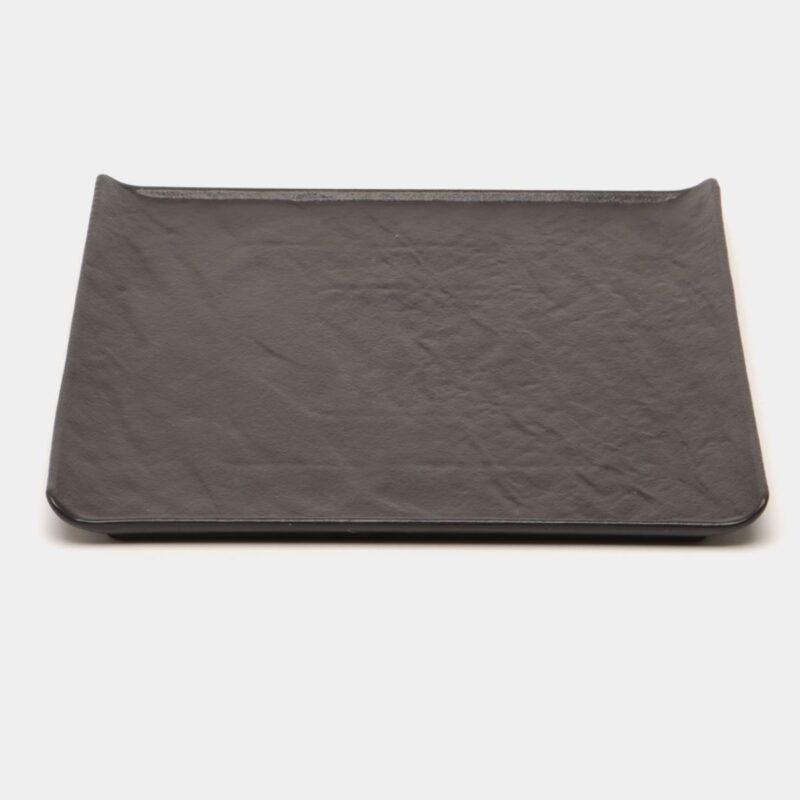 Talerz kwadratowy czarny matowy porcelanowy 21.5x21.5 cm WL-661106/A