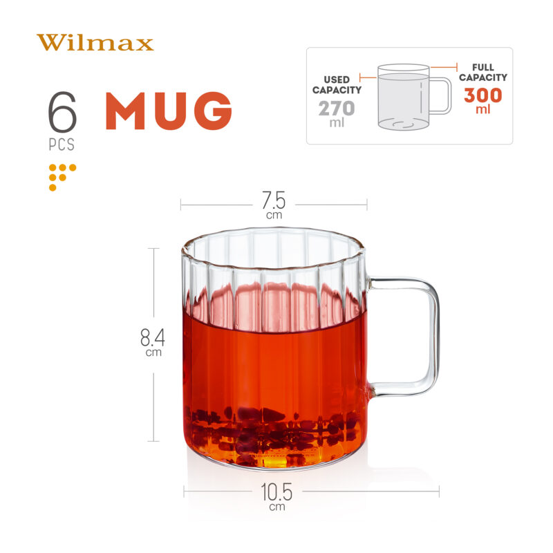 Kubek ryflowany 300 ml WL-888616/A