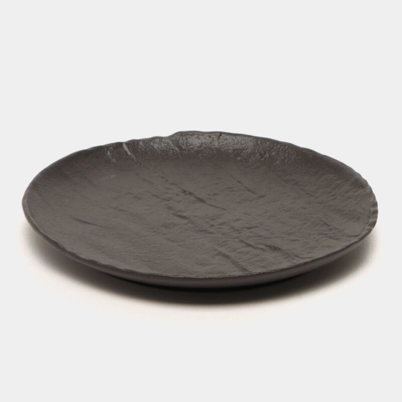 Talerz obiadowy czarny matowy porcelanowy 25.5 cm WL-661126/A