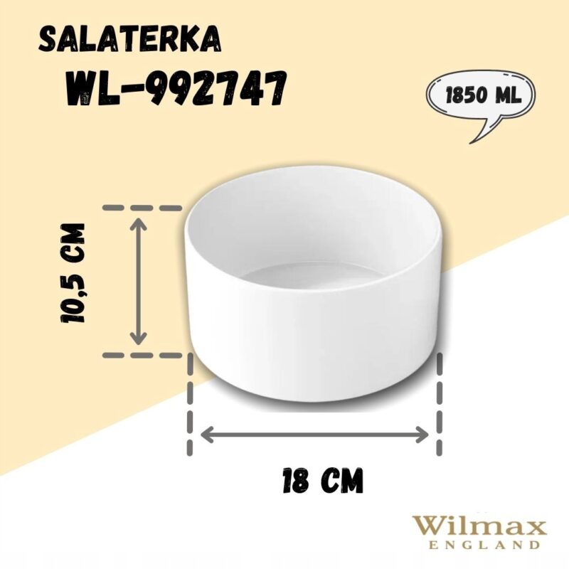 Salaterka 18 cm biała porcelanowa WL-992747/A