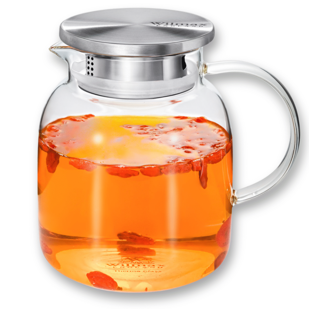 Dzbanek szklany z pokrywką metalową 1000 ml WL-888213/A