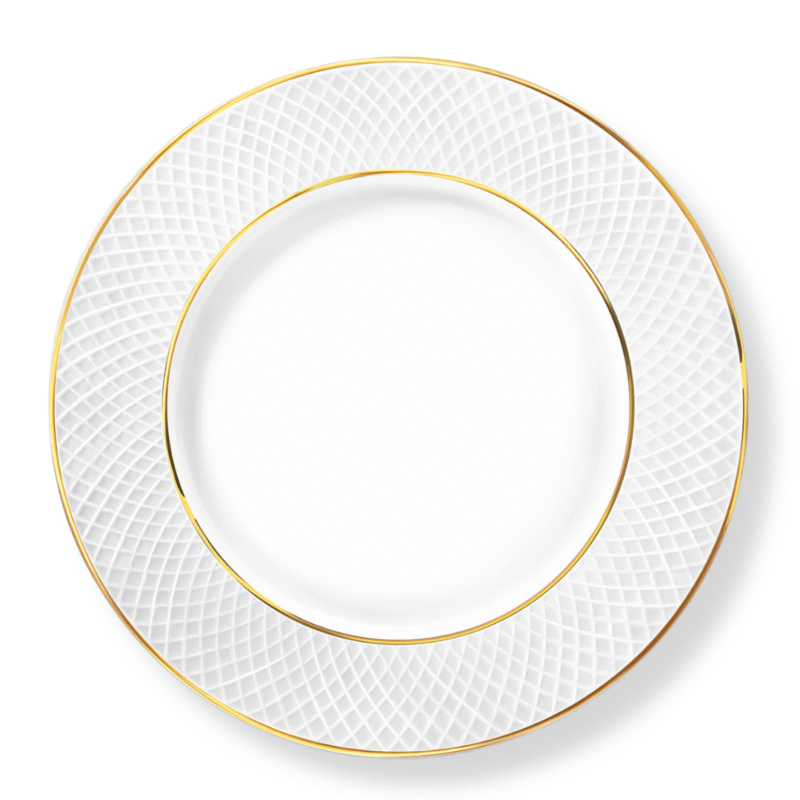 Dessert plate white porcelain with gold rim 18 cm WL-880102101/A