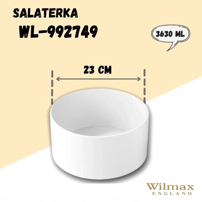Salaterka 23 cm biała porcelanowa WL-992749/A