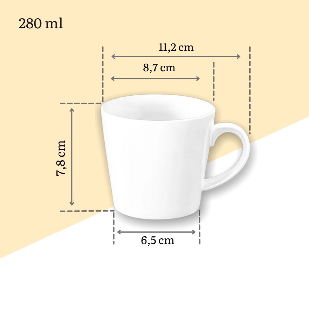 Kubek 280 ml biały porcelanowy WL-993101/A