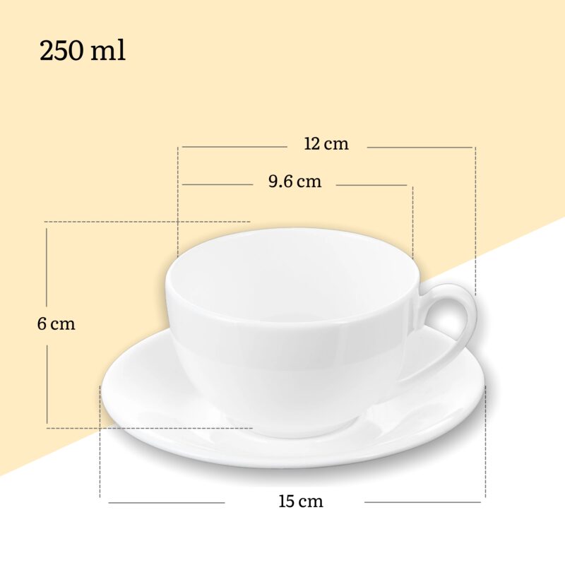 Filiżanka 250 ml i spodek biała porcelanowa WL 993000/AB