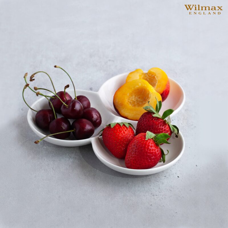 Półmisek dzielony 18 cm biały porcelanowy WL-992614/A