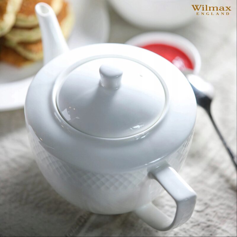 Czajniczek do herbaty biały porcelanowy 900 ml zestaw 1 sztuka WL-880110/1C