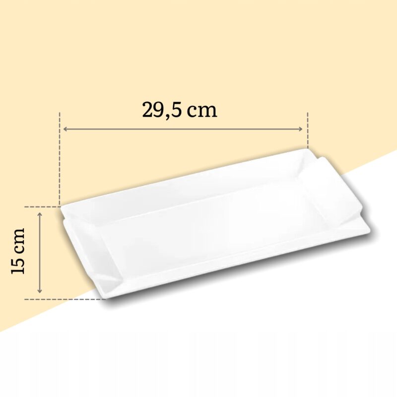 Talerz prostokątny 40x20 cm biały porcelanowy WL-992648/A