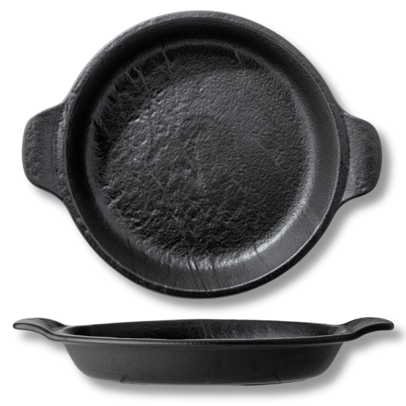 Naczynie do zapiekania czarne matowe porcelanowe 28x22.5 cm 800 ml WL-661143/A