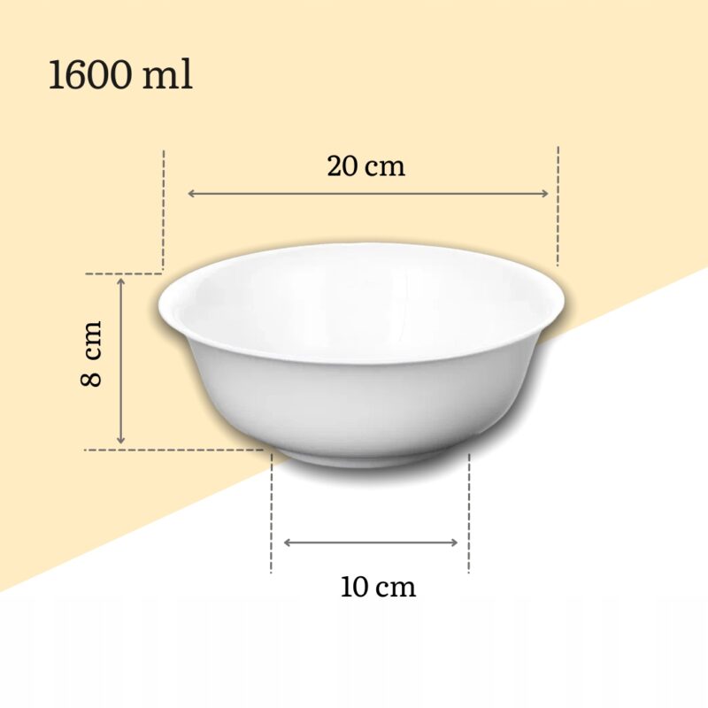 Salaterka 20 cm 1600 ml biała porcelanowa WL-992005/A