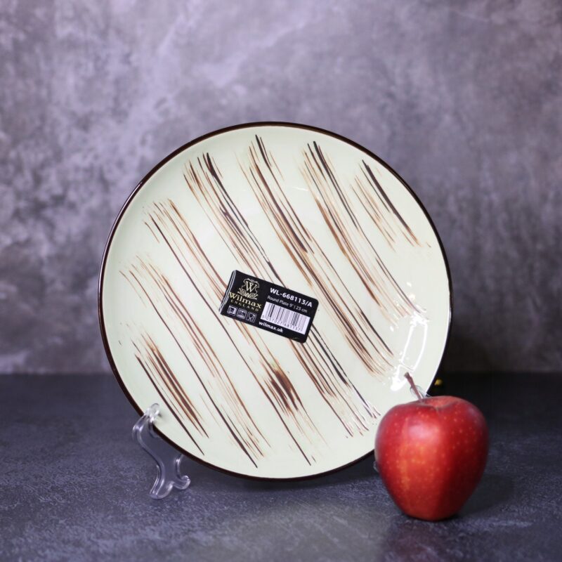 Talerz obiadowy pistacjowy porcelanowy 23 cm WL-668113/A
