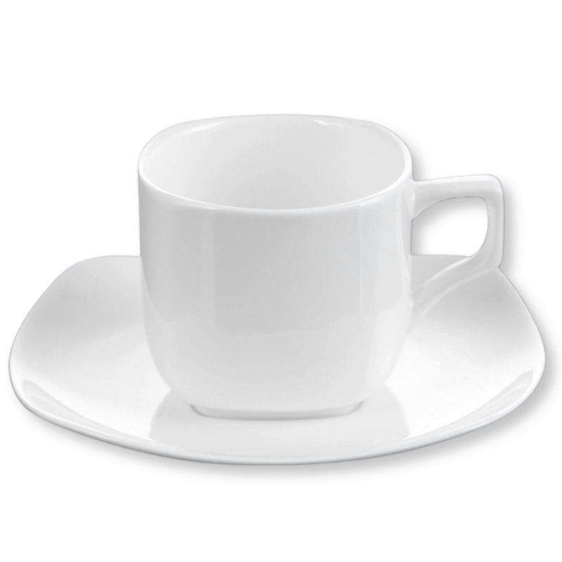 Filiżanka do herbaty 200 ml i spodek biały porcelanowy WL 993003/1C