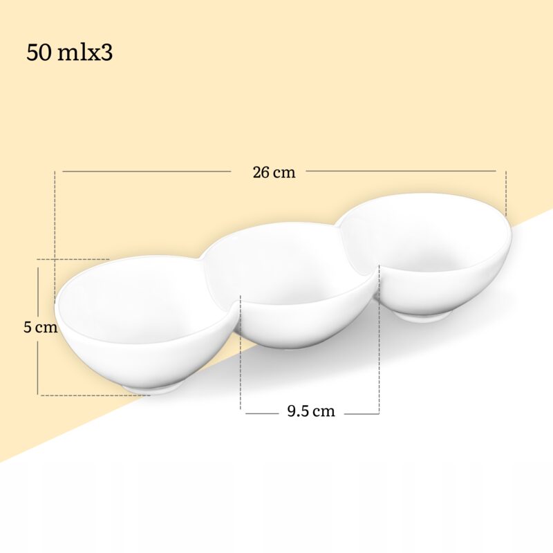 Półmisek dzielony 26x9.5x5 cm biały porcelanowy WL-992601/A