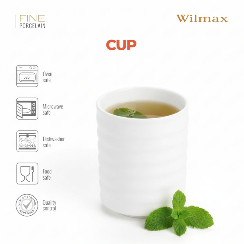 Kubek w stylu japońskim 200 ml biały porcelanowy WL-993019/A