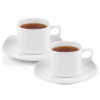Set of two square 200 ml cups with saucers, Wilmax porcelain
