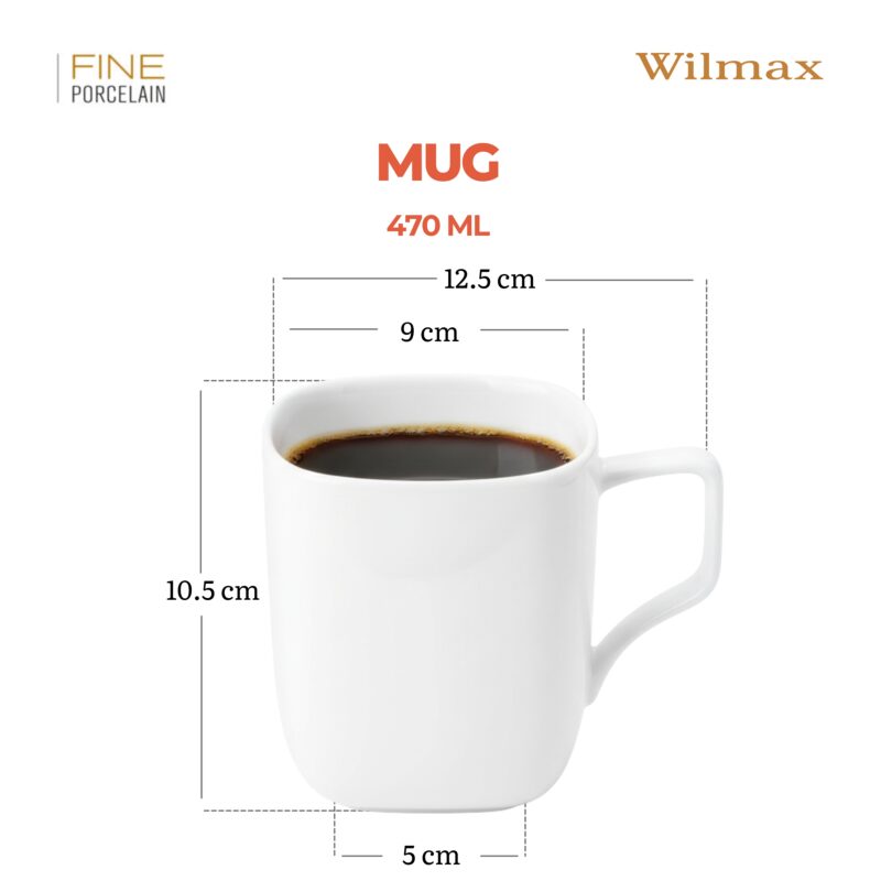 Kubek 470 ml biały porcelanowy WL-993066/A