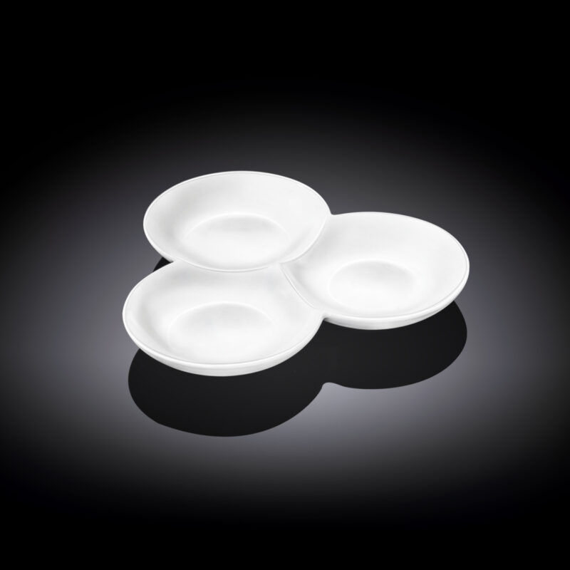 Półmisek dzielony 18 cm biały porcelanowy WL-992614/A