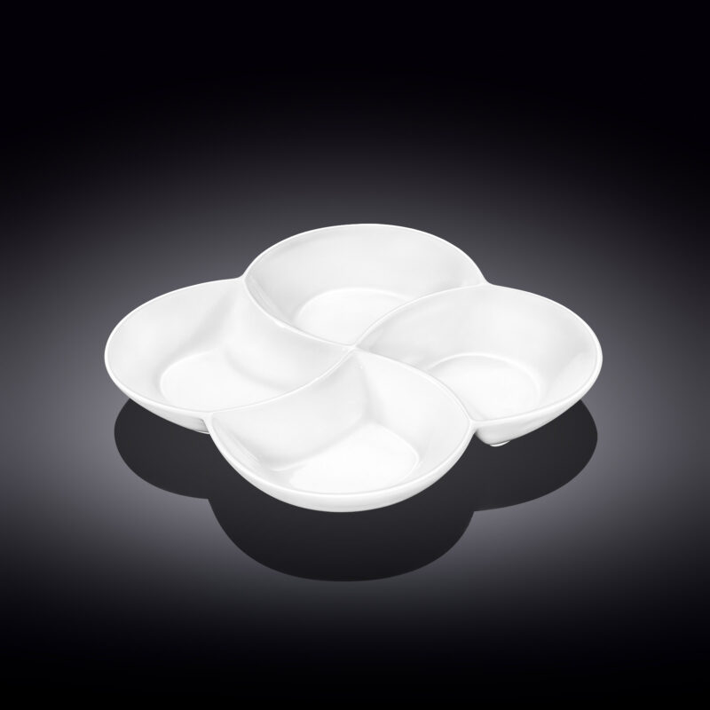 Półmisek dzielony 22x22 cm biały porcelanowy WL-992649/A