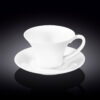 Filiżanka 430 ml ze spodkiem z białej porcelany Wilmax