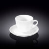 Filiżanka 190 ml ze spodkiem z białej porcelany Wilmax