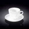 Filiżanka 340 ml ze spodkiem z białej porcelany Wilmax