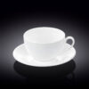 Tea cup 400 ml with saucer in white porcelain, Wilmax Orient collection
