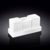 Salt and pepper set on a 14 cm tray in Wilmax white porcelain