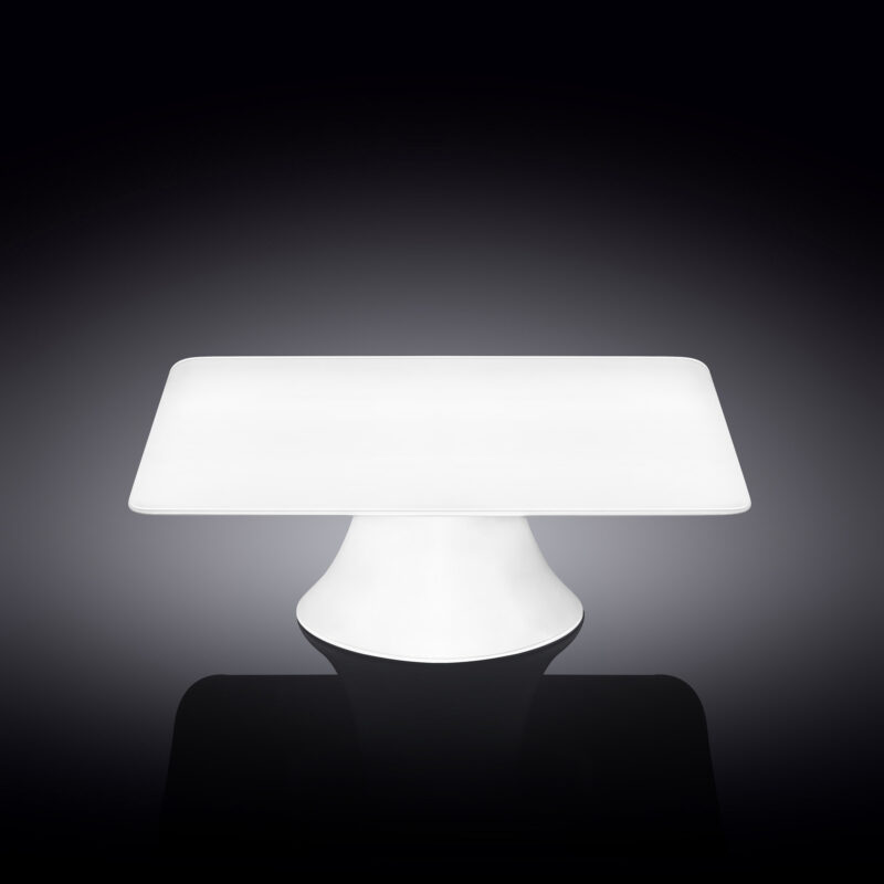 Patera na ciasto tort 25x25x9 cm biała porcelanowa WL-996131/A