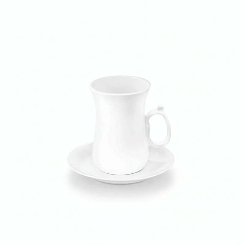 Filizanka i spodek do herbaty 120 ml zestaw 6 sztuk WL-993087/6C