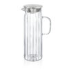 Ryflowany dzbanek szklany 1500 ml z metalową pokrywką Wilmax