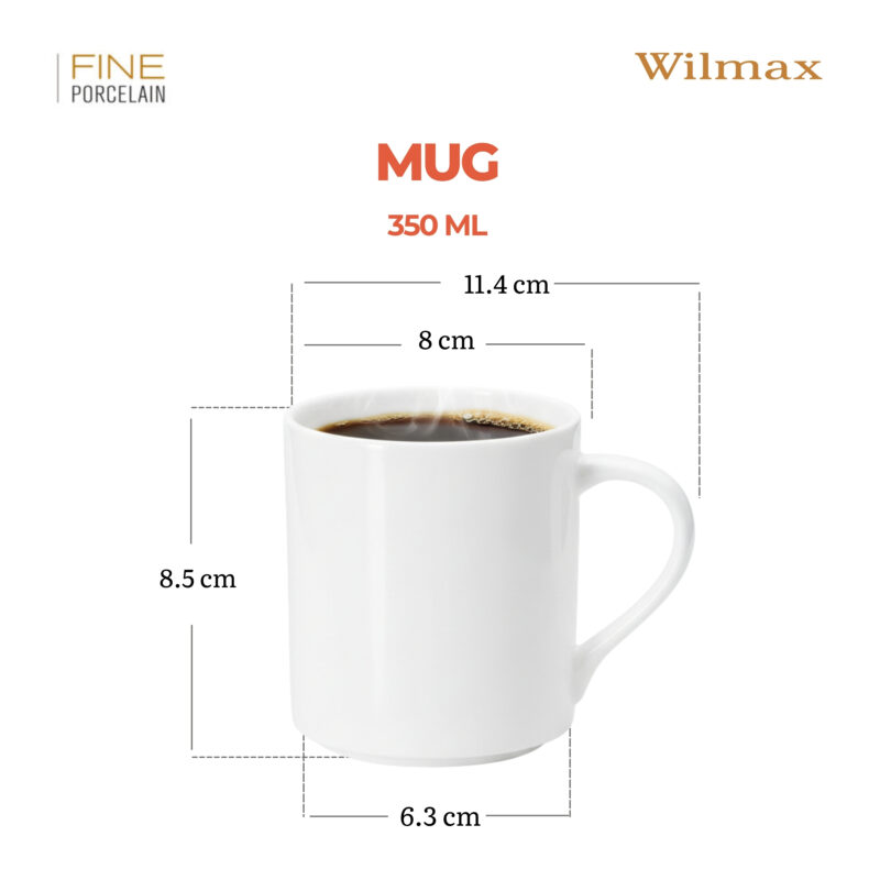 Kubek 350 ml biały porcelanowy WL-993040/A