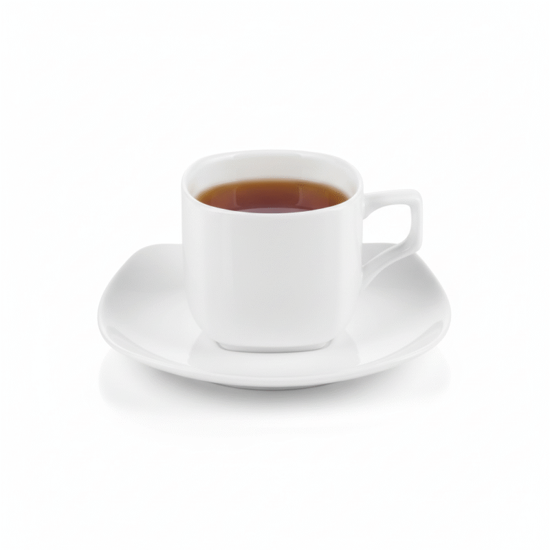Filiżanka 200 ml do herbaty i spodek zestaw 2 sztuki biały porcelanowa WL-993003/2C